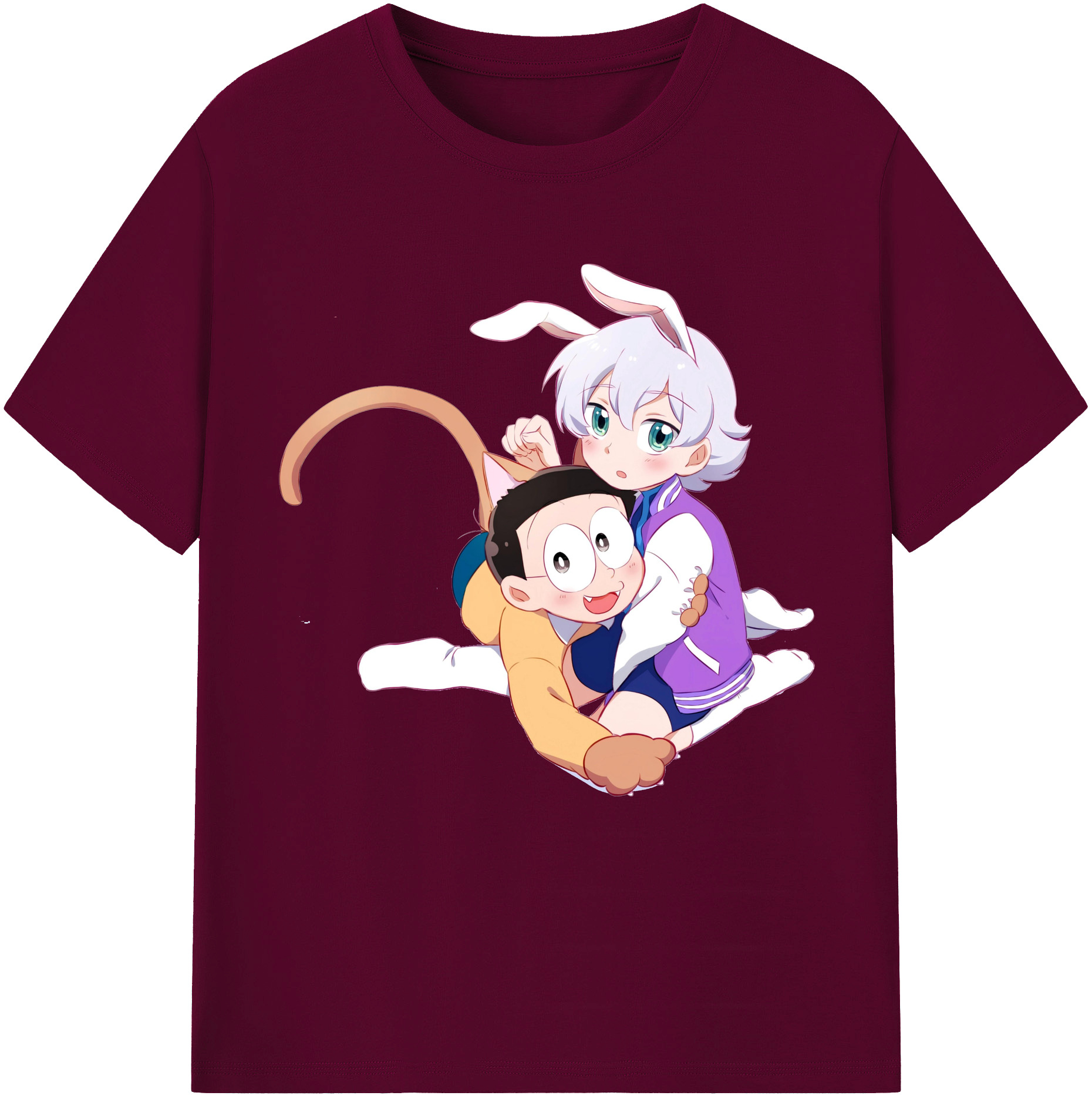 （画像用） ドラえもん 野比 のび太 Doraemon Nobita Nobi レディースカジュアルプリントTシャツ（綿100％）